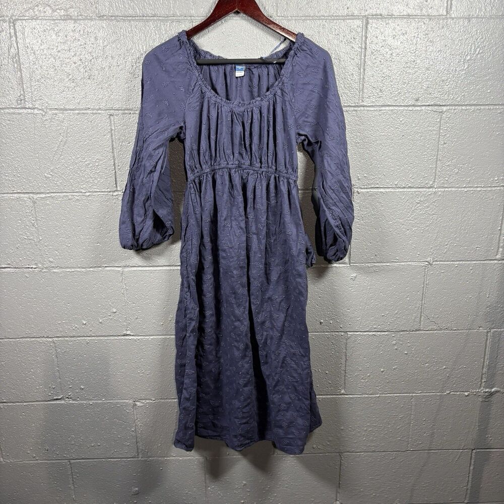 Old Navy Maternity Dress Womens XS Purple Smocked Peasant Cottagecore Spring